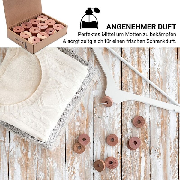 48x Anti-Moth Textiles Tehokas torjunta setripuulla vaatekaappeihin ja henkareihin - Luonnollinen ansa ja ennaltaehkäisy koita vastaan KLB