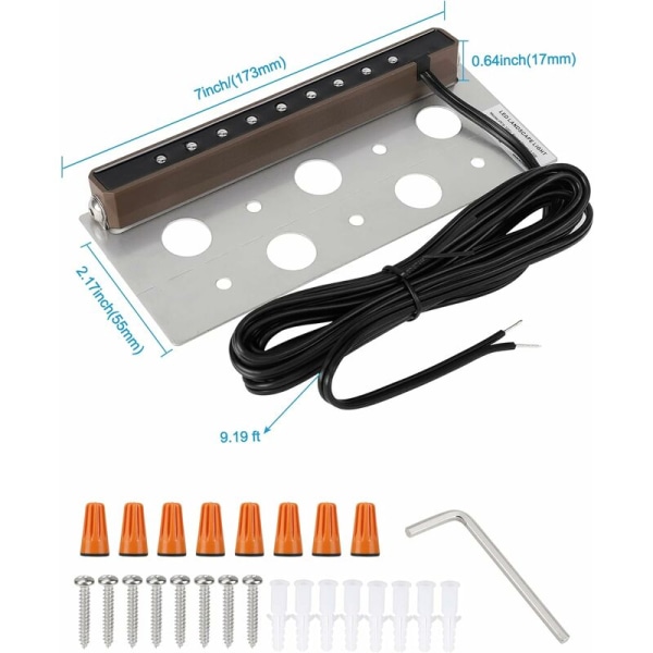 Utomhus trädgårdslampa, 2700K LED utomhusväggbelysning, 4-pack 7 tum 2,5W LED, staketlampor för vägg, staket, uteplats, trädgård, steg, trappor (blå) KLB