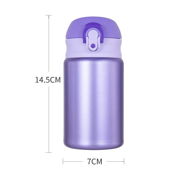 Mini Termisk Isolerad Flaska Läckagesäker Söt Design Lila KLB