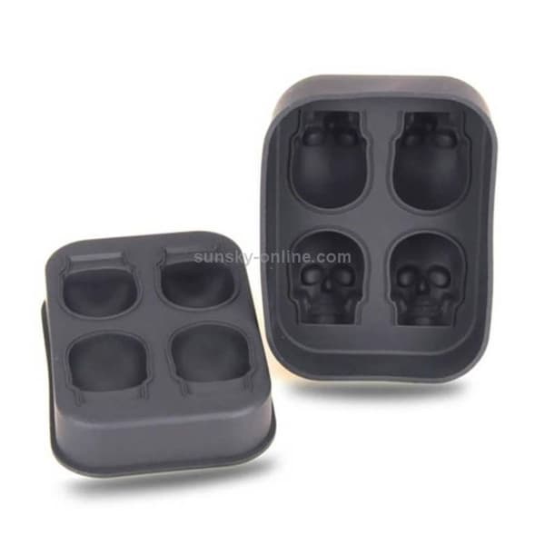 2017 Skull Ice Cube Tray Halloween Gave 4 Hulls Iskubeholder
