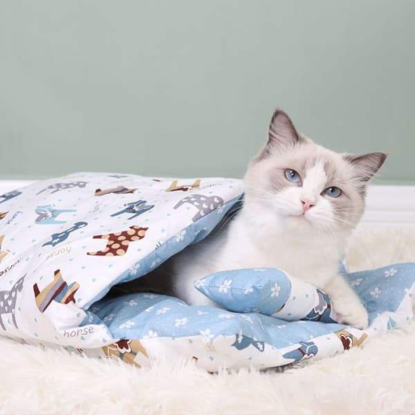 Katt sovplats vinter varm kattsäng japansk kattsovsäck mjuk KLB
