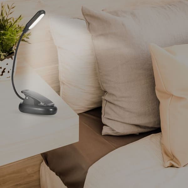 Mini USB LED-bordlampe med svanehals og klips KLB