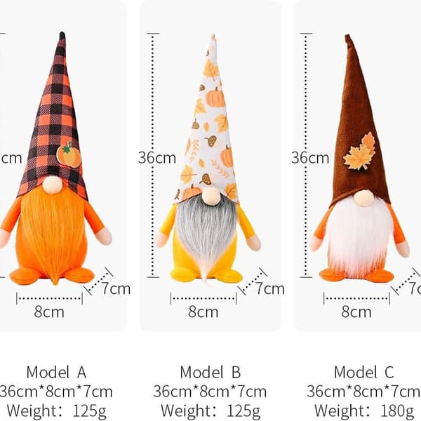 Dekorative gnomdekorasjoner, høstlønn gnomdekorasjon KLB