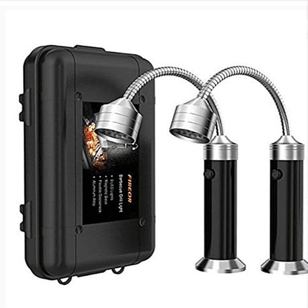 248*39mm Grillbelysning Set med 2 LED Grilljus med Magnetisk Bas 360 Graders Rotation Flexibel Justerbar för Grillning,Camping,Fest,Utomhus