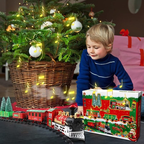 Klassisk juletogsæt legetøj med lys og lyd, elektrisk KLB