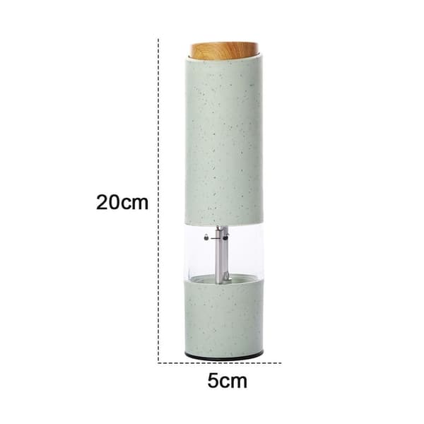 Elektrisk pepparkvarn Automatisk saltkvarn Vetefiber 2-pack Grön