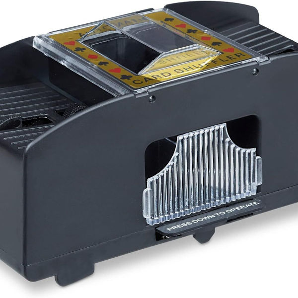 Batteridriven kortblandningsmaskin - Svart, 2 däck, för kort upp till 90 mm KLB