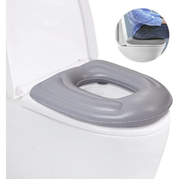 Ilmatäytteinen WC-istuimen pehmuste, korotettu donitsityyny, korkeussäädettävä WC-istuin, PVC-tukipehmuste aikuisille, vanhuksille, vammaisille
