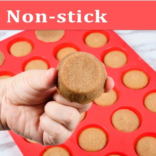 Silikon muffinsform cupcake kakform 24 fack non-stick & BPA-fri