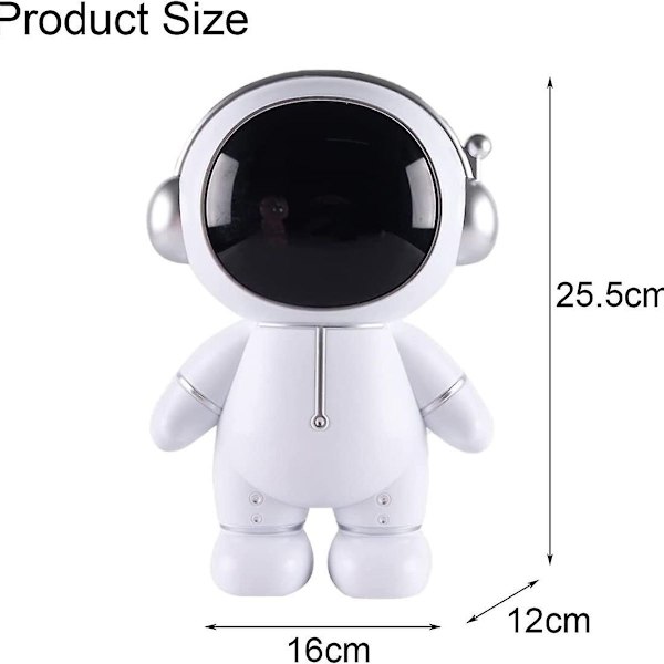 Astronaut Figurine Decor Desktop Statue (Sølv)
