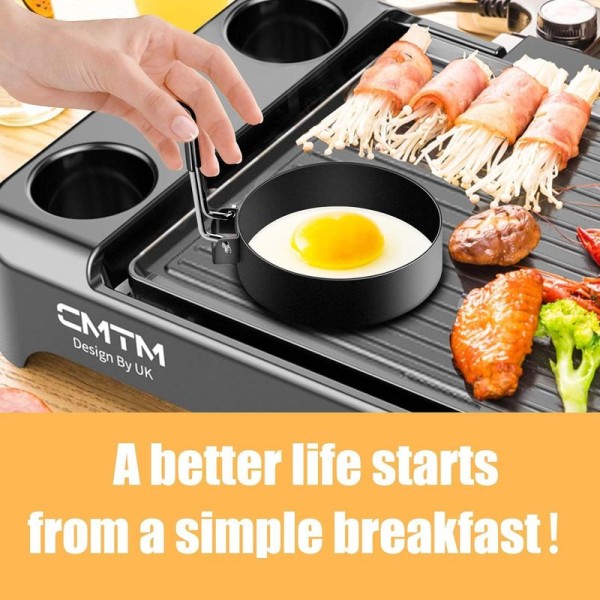 SYOSIN 4-pack stekta äggformar, pannkaksform, rostfritt stål non-stick pannkakor