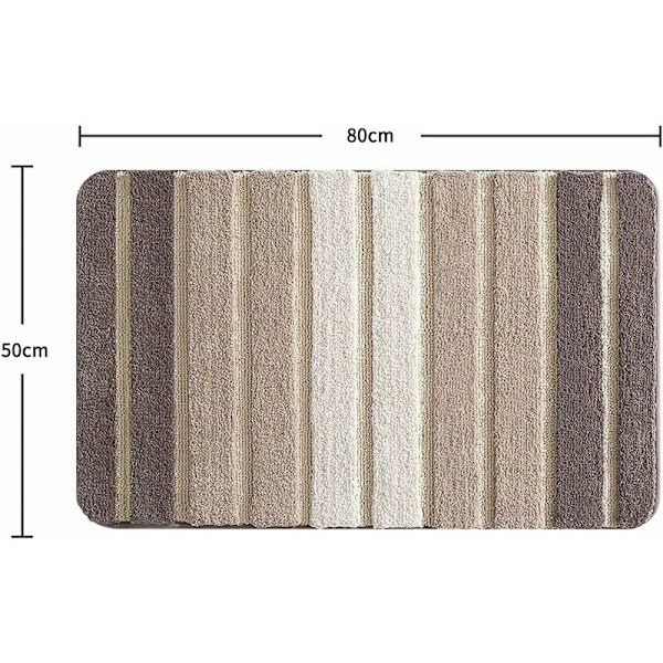 Badrumsmatta - 50x80, badrumsmatta, halkfri badrumsmatta, maskintvättbar, supermjuk mikrofiberabsorberande badrumsmatta brun KLB
