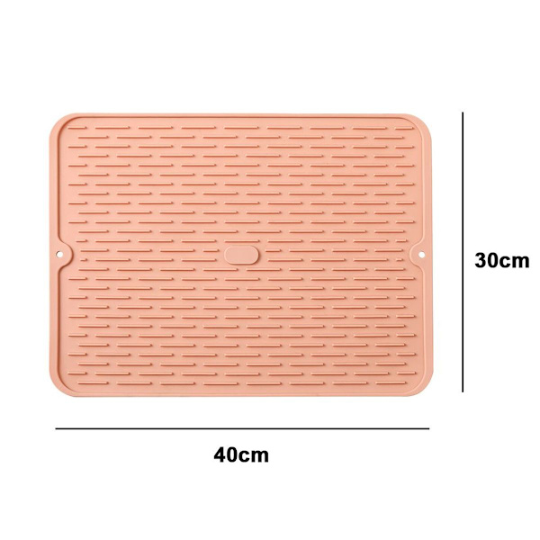 Silikon tørkematte kjøkkenbenk tørkematte rosa