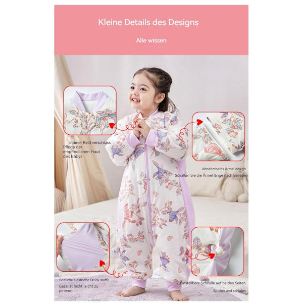 Michley Unisex Babysovepose Med Fødders, Sovepose, Fire Sæsoner