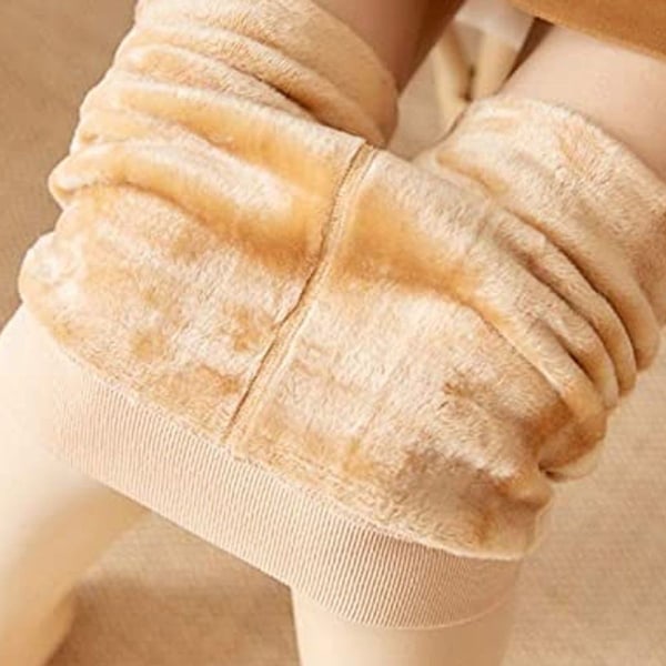 Kvinnors termiska tights med ogenomskinlig fleecefoder. Hudfärgad gren KLB