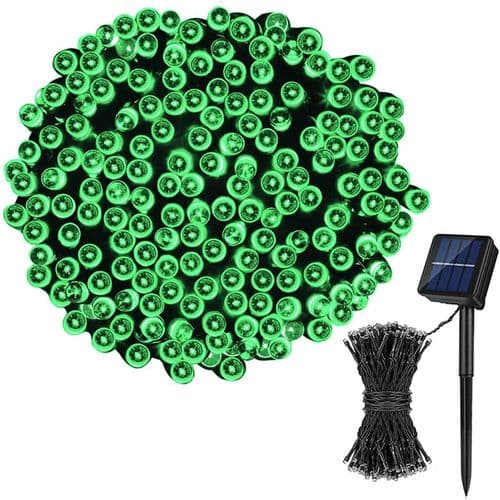 Solcelled lyslenke utendørs, 22M 200 LED, 8 moduser grønt lys