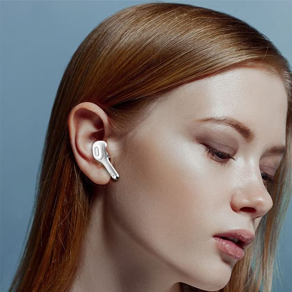 Bluetooth-hovedtelefoner in-ear, Boltune sportshovedtelefoner hvide