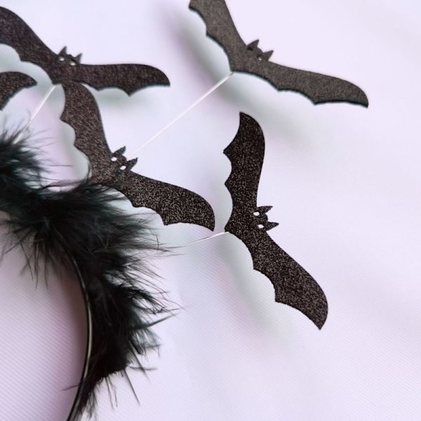 Halloween Sort Flagermus Pandebånd Kostume Tilbehør Sort