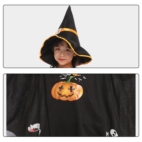 Taapero Vauva Pojat Tytöt Halloween Viitta Lapset Kurpitsa Aave Viitta Musta