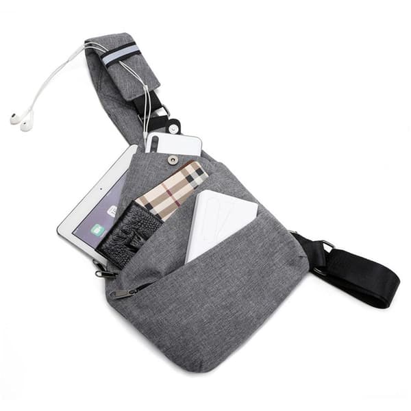 Multificka crossbody, herrbröstväska, stöldskyddad bröstväska