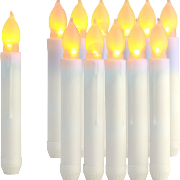 LED pindelys med fjernbetjening, pakke med 12 flammefri flimrende bordlys KLB