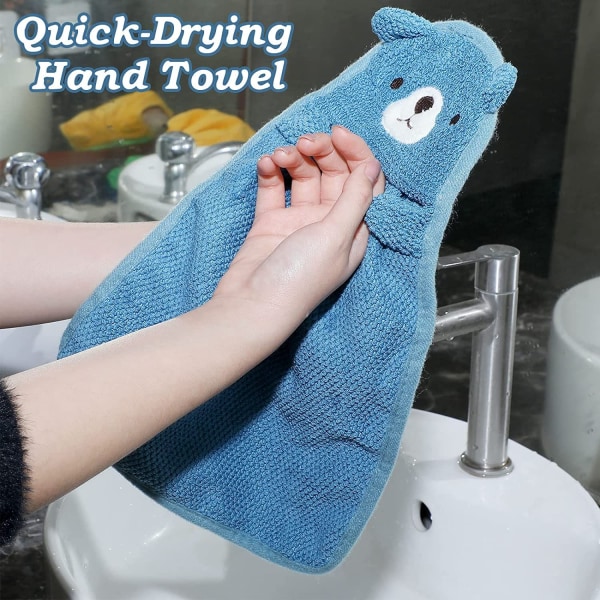 6 stykker børnehåndklæde hængende håndklæde dyrevaskeklud Sød absorberende mikrofiber håndklæder Servering
