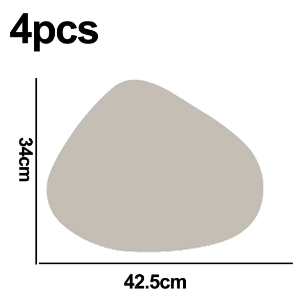 Nahkainen ruokasalin set, 4 kpl pyyhkeitä, pestävä harmaa