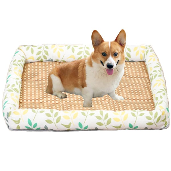 Hundeseng til kassepude, kæledyrssenge med rattan L(23,62x17,71x1,1) KLB