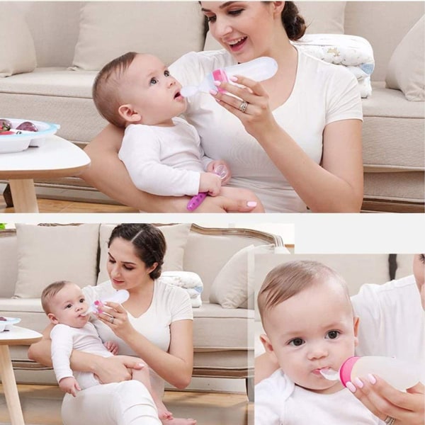 INTVN Silikonflaska, 90 ml Bärbar Baby Cereal Matningsflaska KLB