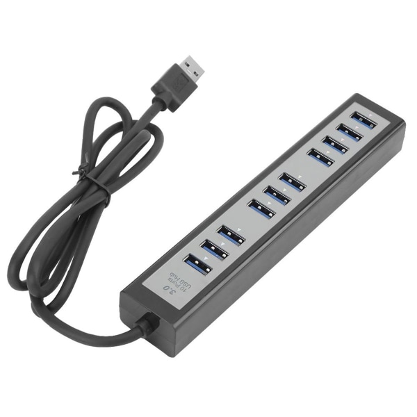 DC5V 10 Port USB Hub USB3.0 Splitter Adapter Sort til KLB