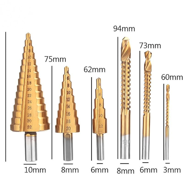 Deler/Set Cisea Cobalt Multifunksjon B Drill Bit 32MM Metall/Tre Konus Cutter