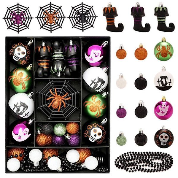 41 kpl Halloween-pallokoristeet, Halloween-puun riippuvat koristeet, yöjoulu