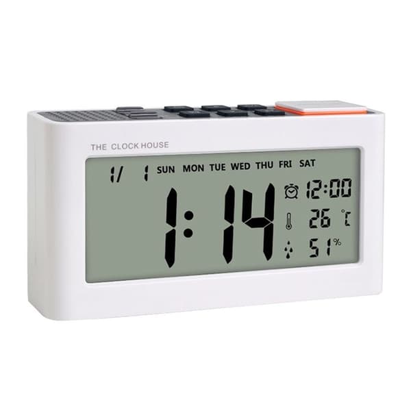 Elektroninen LCD-herätyskello lämpötilan ja kosteuden näytöllä