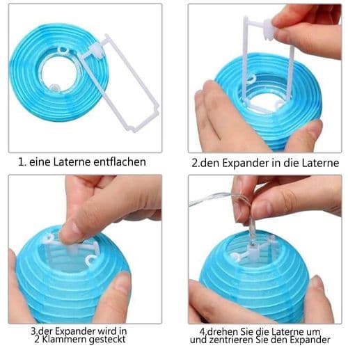 Solcelled fe-lys, lanterne til udendørs, 6,5 meter, 30 LED-lanterner, 8 tilstande