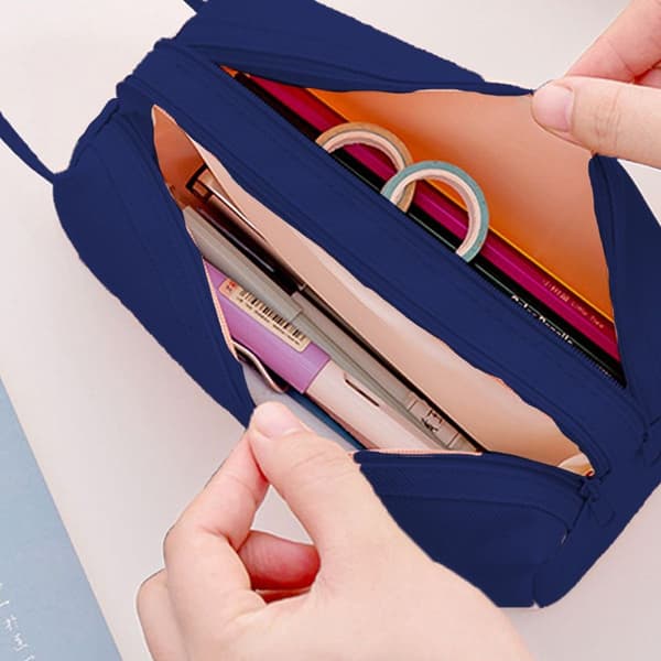 Stor Kapacitet Blyantsæske Studerende Stationery Navy Blue KLB