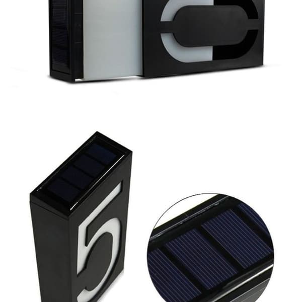 YWXLight 0,36W solcellsdriven väggmonterad 6 LED-belysning husnummerlampa med solpanel