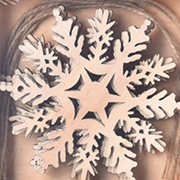 Träsnöflingor ornament, DIY-hantverk KLB