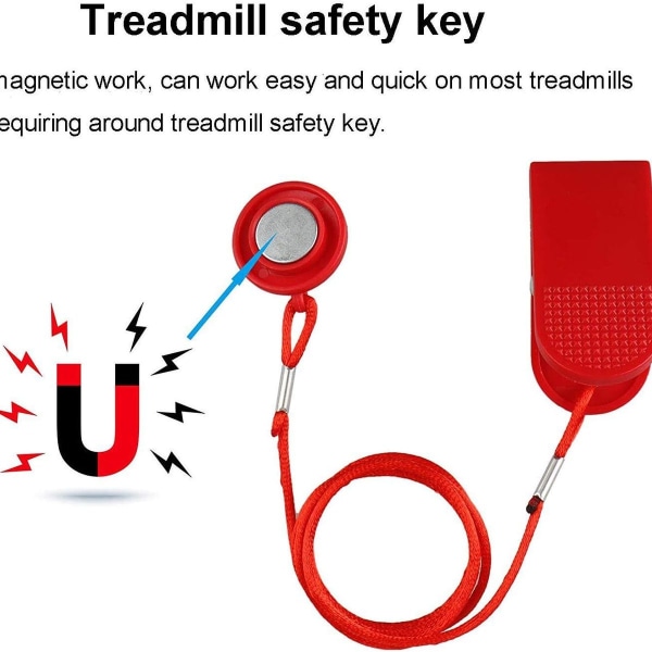 Løbebånds sikkerhedsnøgle, universel løbebånds magnet sikkerhedslås KLB