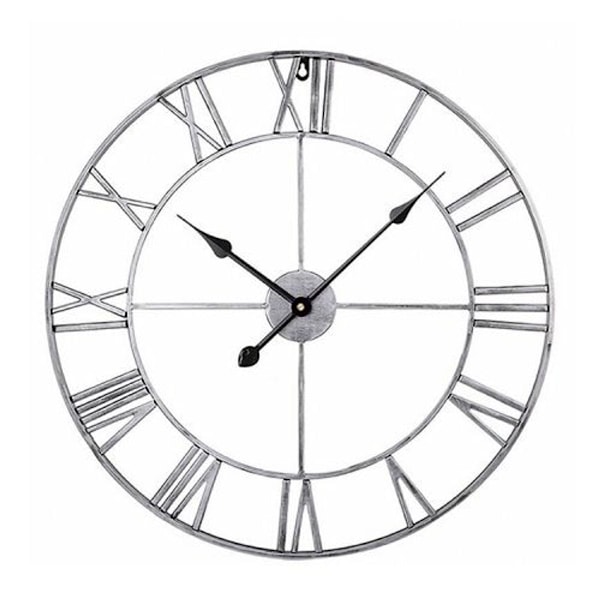 40cm Retro Olohuone Taottu Rauta Pyöreä Roomalainen Hiljainen Koristeellinen Seinäkello (Väri