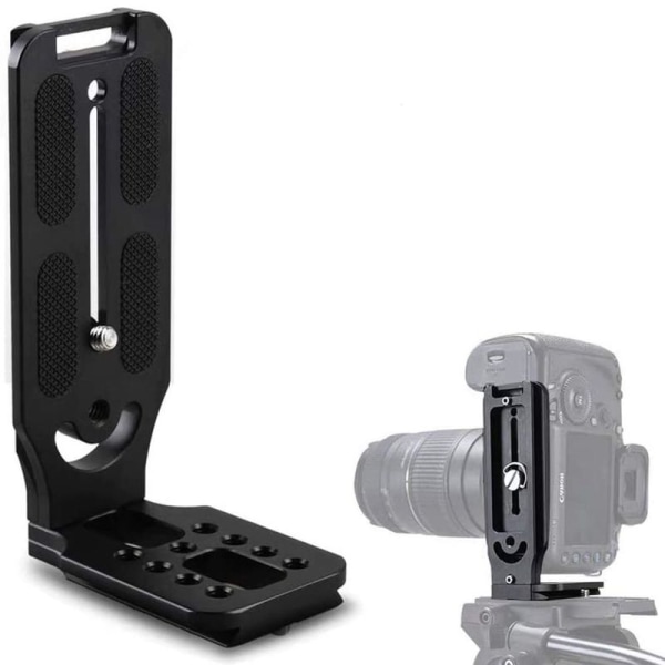 Universal L-vinkel L-plate for kameraer, med stativgjenge og kompatibel