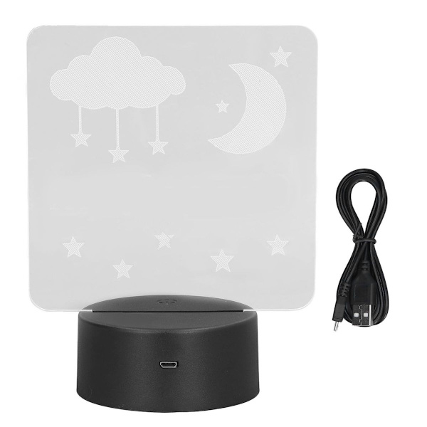 3D Lampe Nattelys 7 Farver LED USB Smart Touch Control KLB