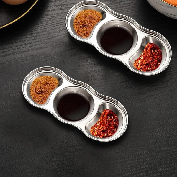 Sushi Dipping Bowls,Appetizer and Sample Seasoning Saucer Plates,Multi-Compartment Design