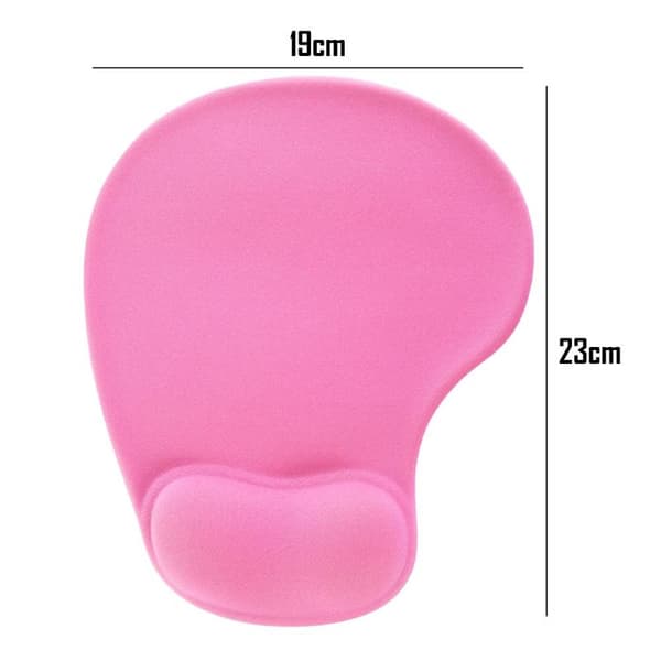 Kontormusemåtte med gel håndledsstøtte Spilmusemåtte Pink