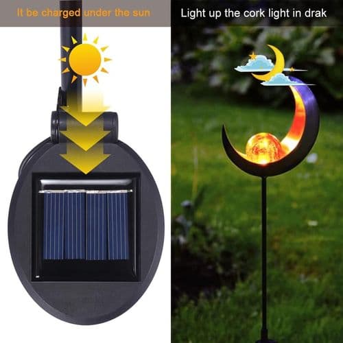 LED solcellelamper udendørs belysning dekoration stik lamper månedesign