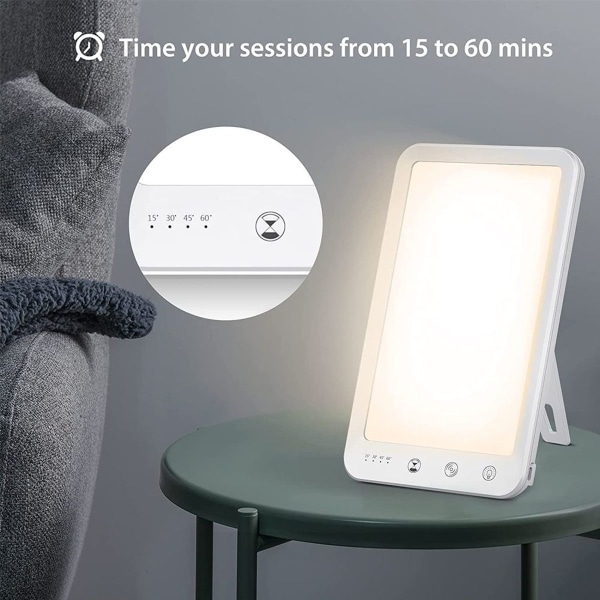 Daglyslampe 10000 lux lys terapi lampe mot depresjon 2 lysfarger 5 KLB