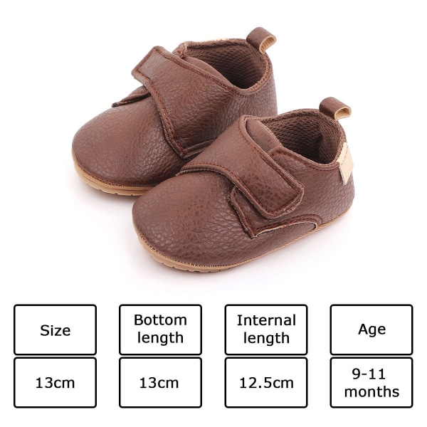 Baby Boys Girls Sneaker Toddler Slip On Anti Skid Newborn First Walkers Dunkelbraun KLB