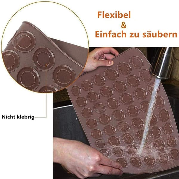 2-pack silikonbakmattor för macarons, 48 håligheter, non-stick beläggning, macarons