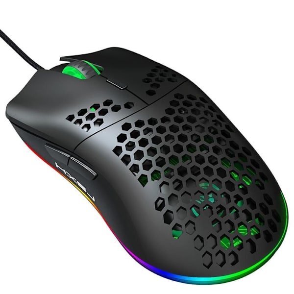 USB-kablet gamingmus RGB-gamingmus med seks justerbar DPI ergonomisk