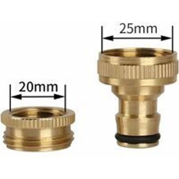 2 stk. Messinghavehane-fittings til vandrør KLB