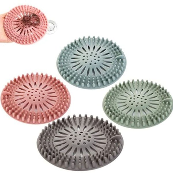 4-pack silikonhårfilter, universellt avloppsskydd, kan användas i badrummet.